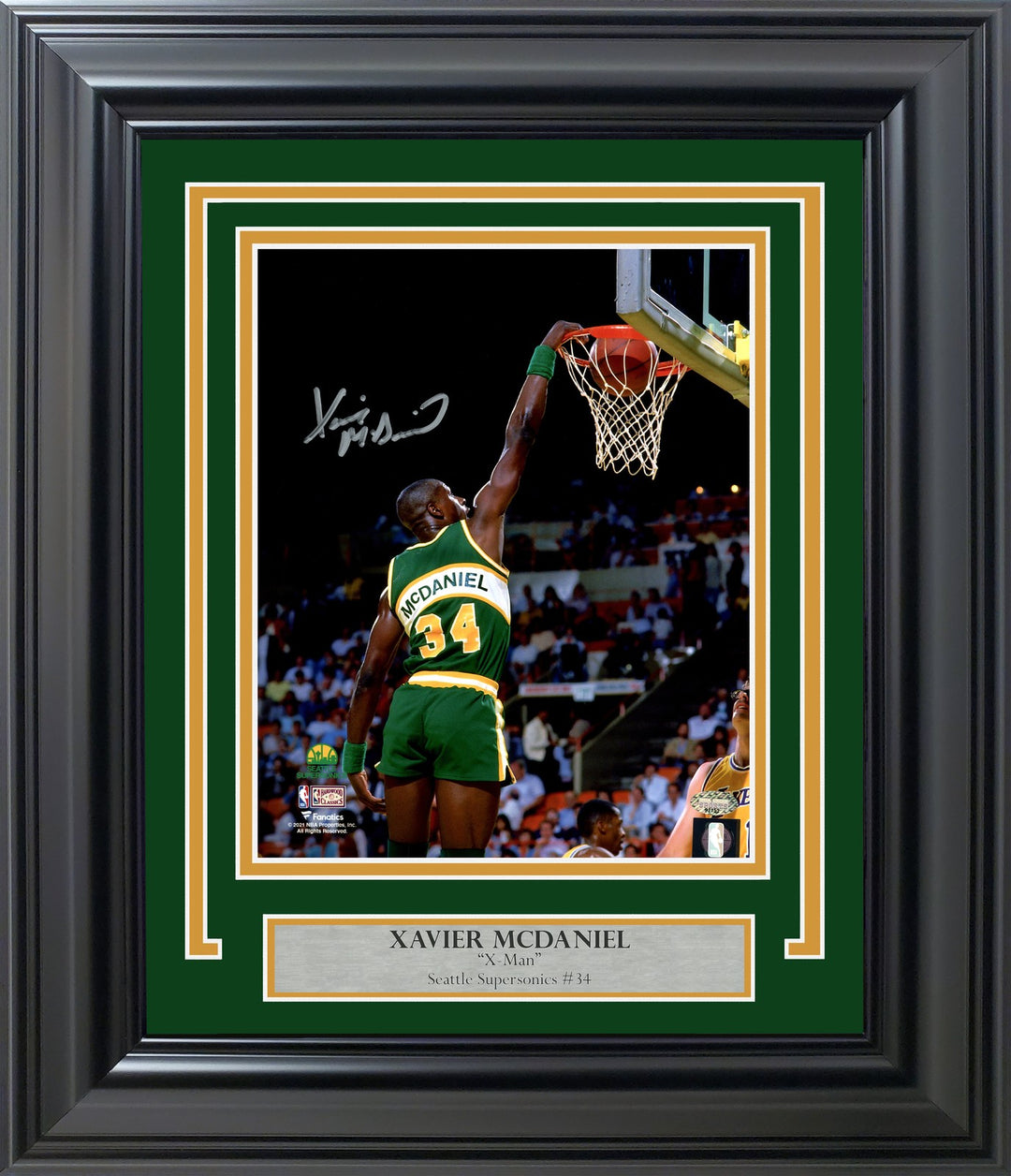 Xavier McDaniel Signed Framed 8x10 Photo Seattle Supersonics MCS Holo