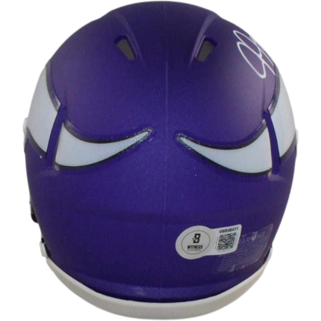 Justin Jefferson Autographed Minnesota Vikings Mini Helmet Beckett Witness 56174