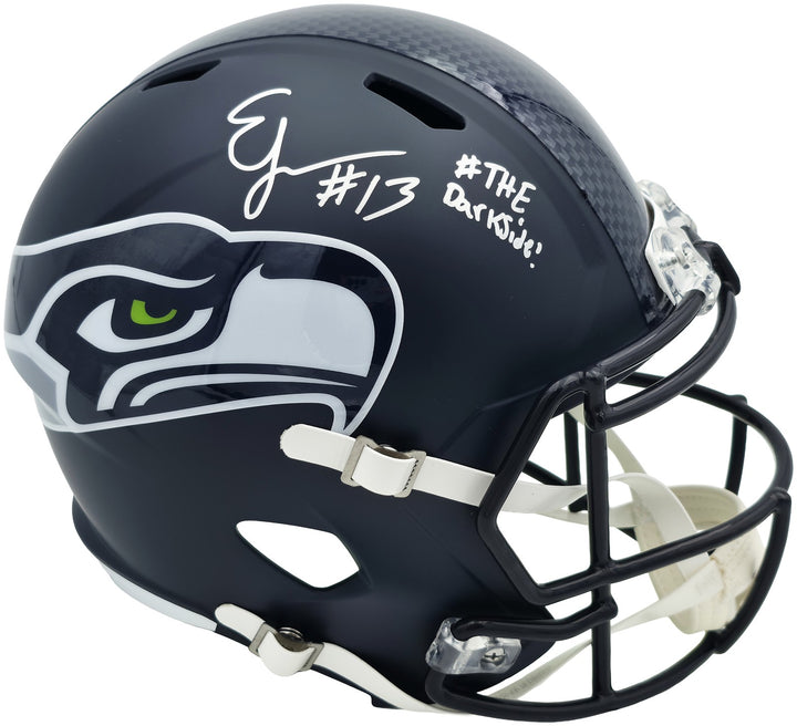 Ernest Jones IV Signed Seahawks Blue Full Sz Speed Rep Helmet MCS MCS Holo