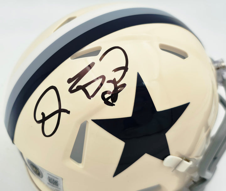 Dez Bryant Signed Dallas Cowboys Cream Retro Speed Mini Helmet Beckett Witness