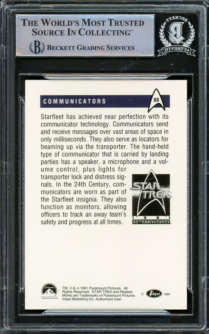 William Shatner Signed 1991 Impel 25th Anniversary Card 89 Star Trek Beckett