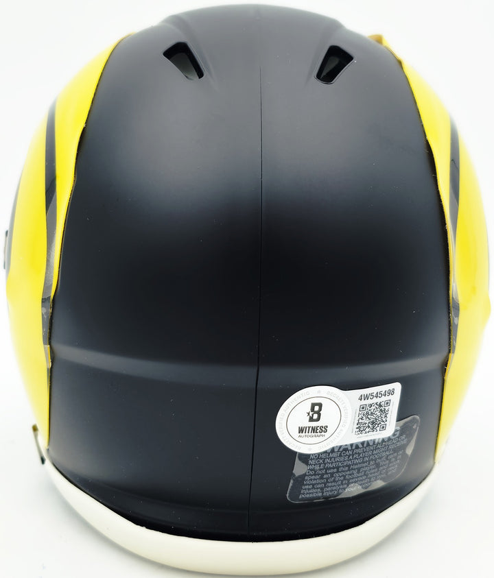 Aaron Donald Signed Rams Black Rivalries Speed Mini Helmet Beckett Witness