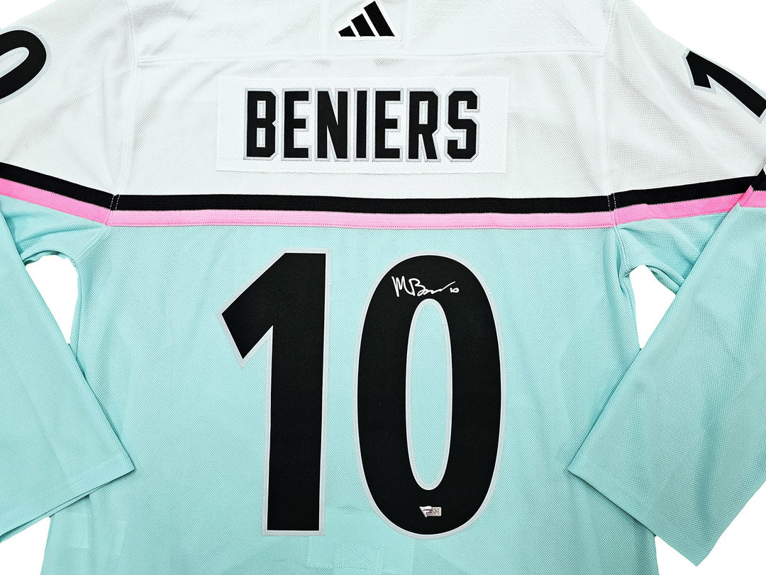 Seattle Kraken Matty Beniers Auto White Adidas 2023 ASG Jersey Size 54 Fanatics