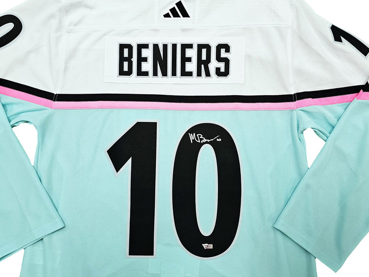 Seattle Kraken Matty Beniers Auto White Adidas 2023 ASG Jersey Size 54 Fanatics