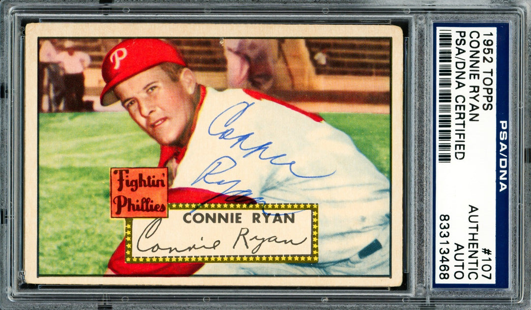 Connie Ryan Signed 1952 Topps Card 107 Philadelphia Phillies PSA/DNA #83313468