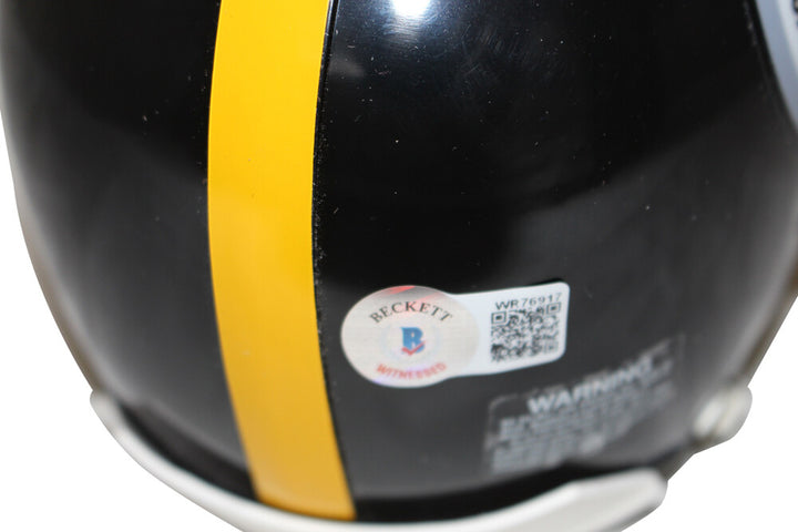 Donnie Shell Signed Pittsburgh Steelers VSR4 Mini Helmet HOF Beckett 35590
