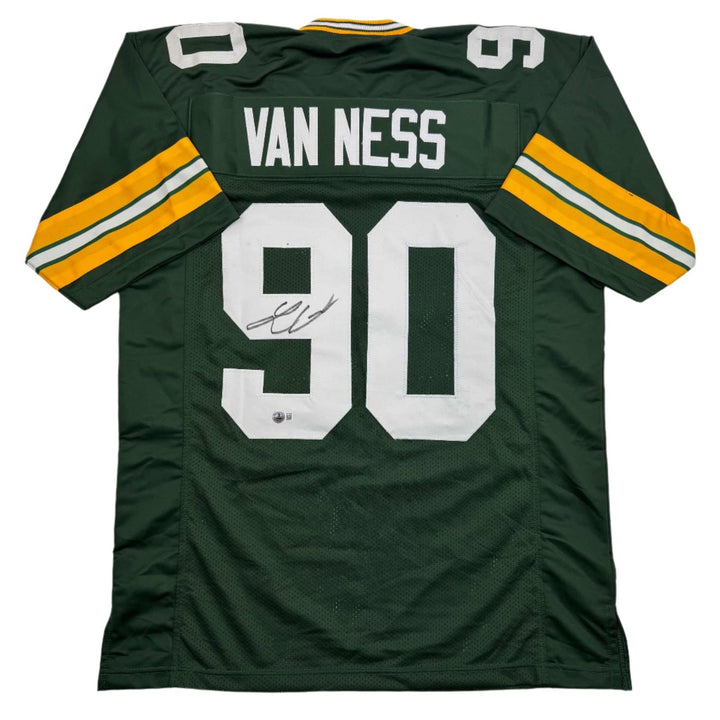 Autographed/Signed Lukas Van Ness Green Bay Green Jersey Beckett BAS COA