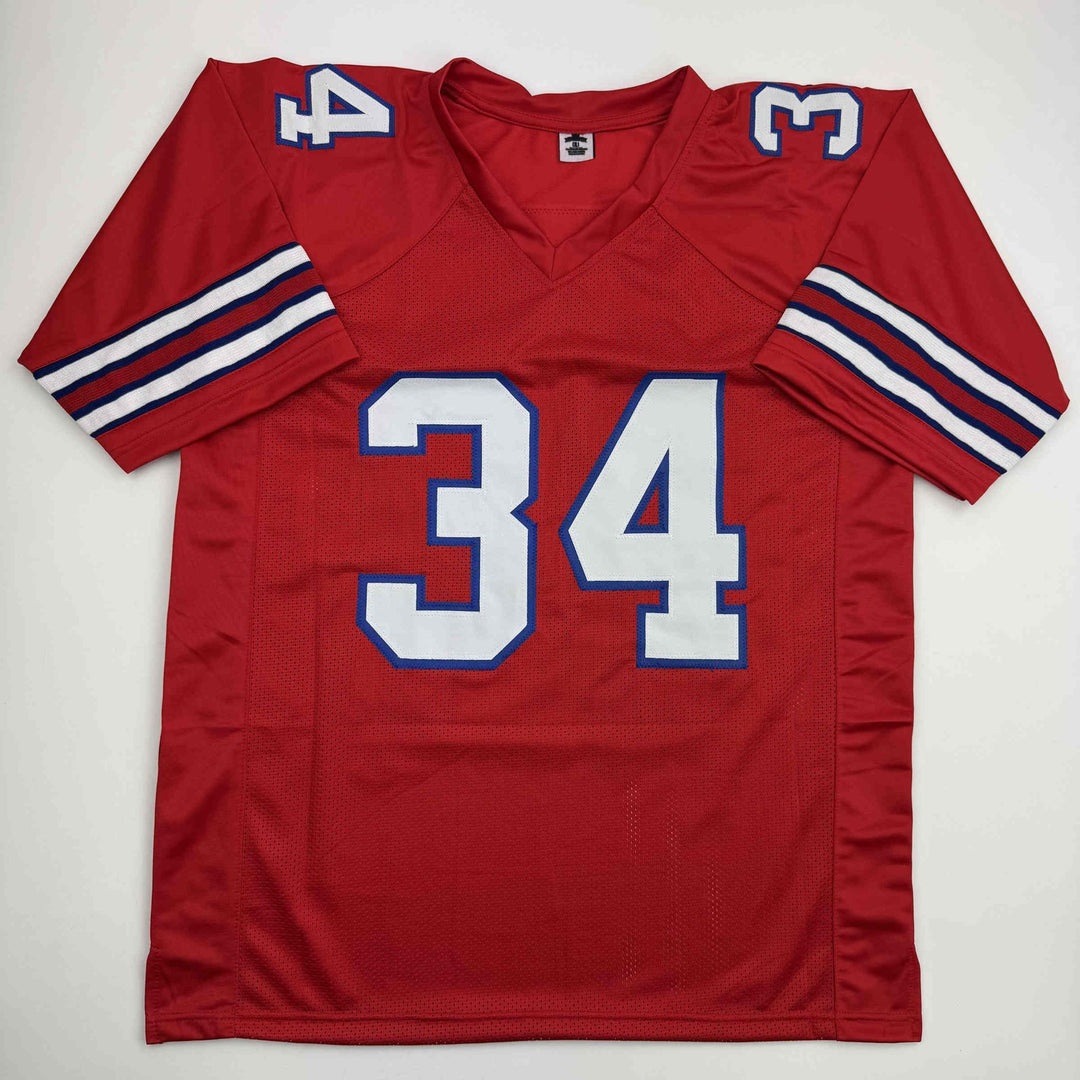 Autographed/Signed Thurman Thomas Buffalo Red Football Jersey JSA COA