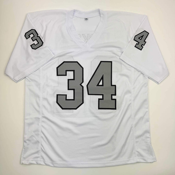 Autographed/Signed Bo Jackson Oakland White Color Rush Football Jersey JSA COA