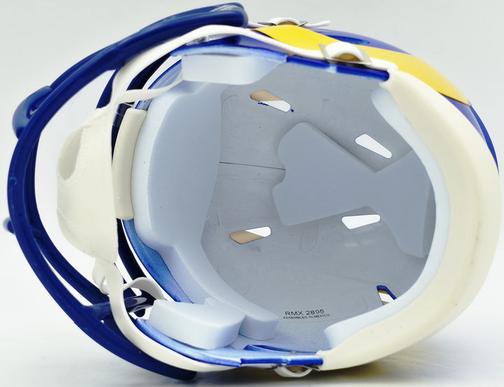 Davante Adams Signed Los Angeles Rams Blue Speed Mini Helmet Beckett Witness