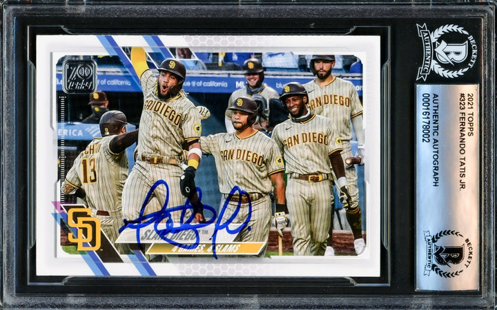 Fernando Tatis Jr. Signed 2021 Topps Card #323 San Diego Padres Beckett