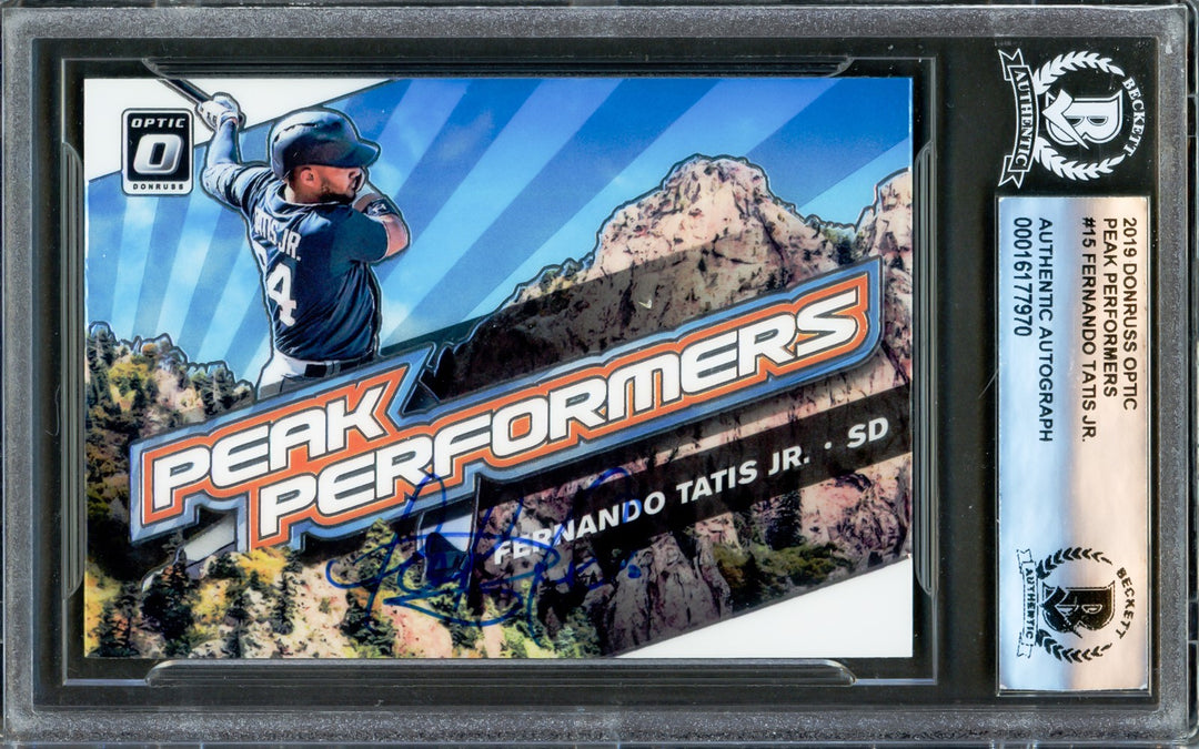 Fernando Tatis Jr. Signed 2019 Donruss Optic Peak Performers RC #PP15 San Diego