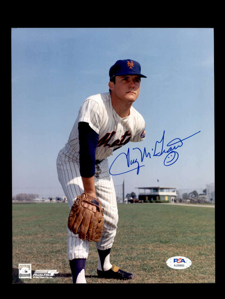Tug McGraw PSA DNA Coa Signed 8x10 Photo Mets Autograph
