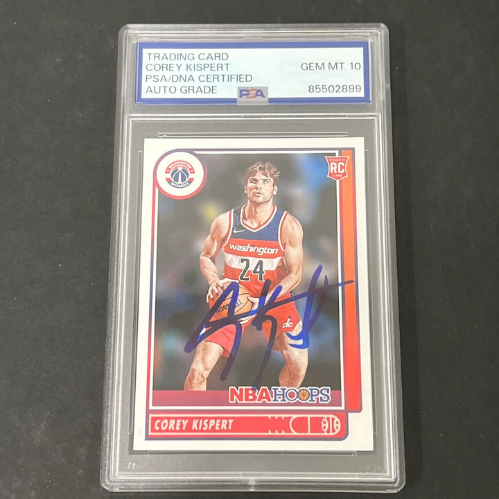 2021-22 Panini NBA Hoops #212 Deni Avdija Rookie signed card PSA Auto 10 Wizards