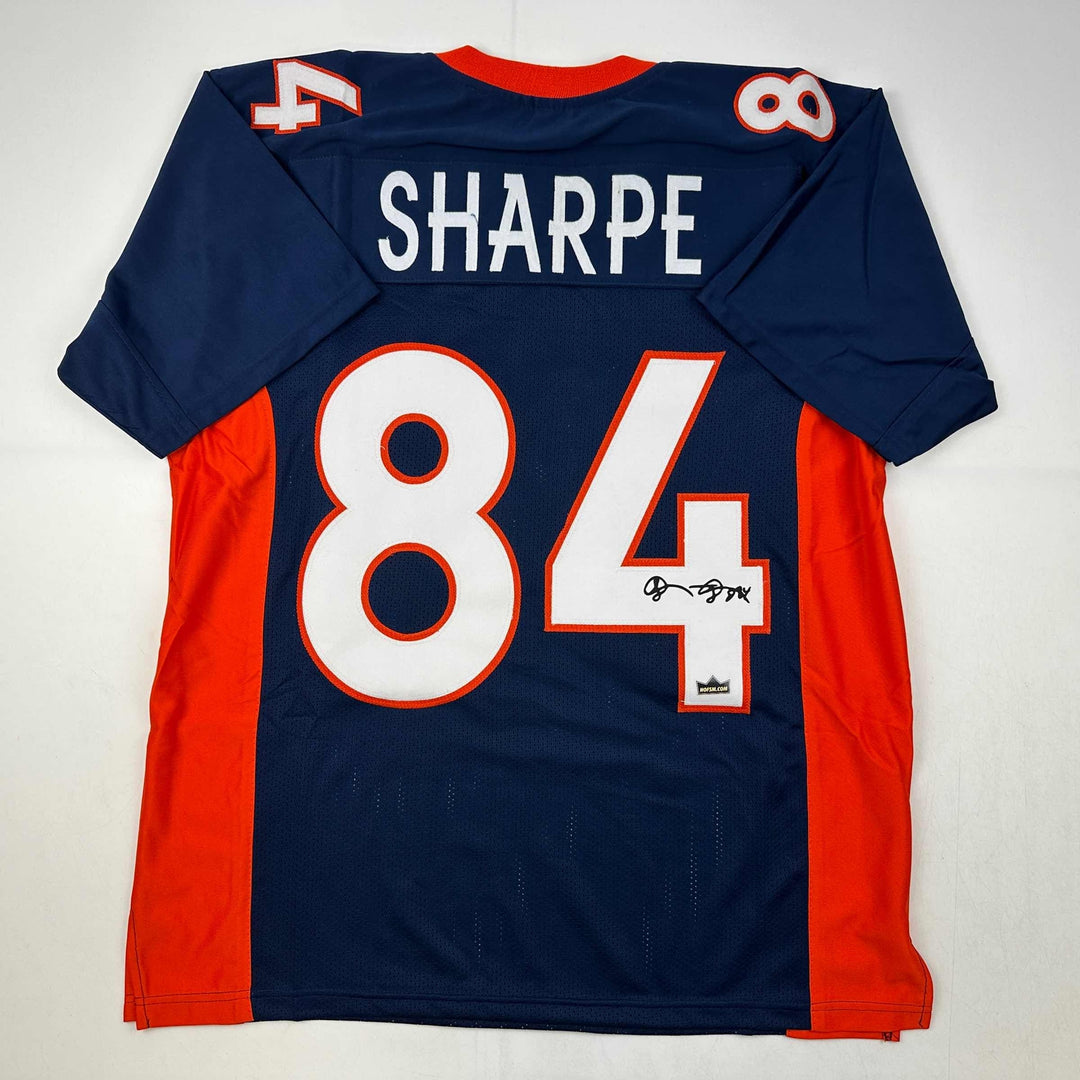 Facsimile Autographed Shanon Sharpe Denver Blue Reprint Jersey Size Men's XL