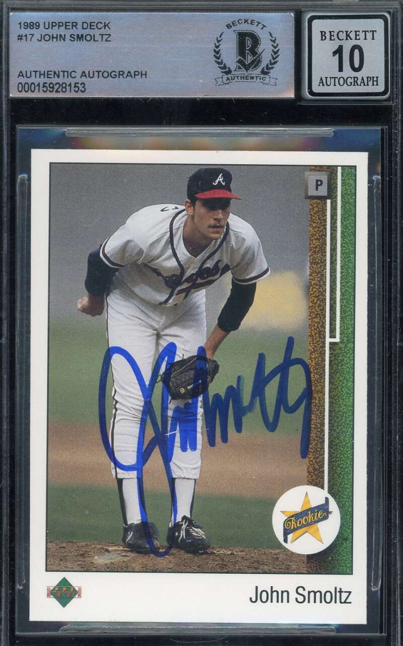 John Smoltz Gem Mint 10 Beckett BAS Signed 1989 Upper Deck Rookie Autograph