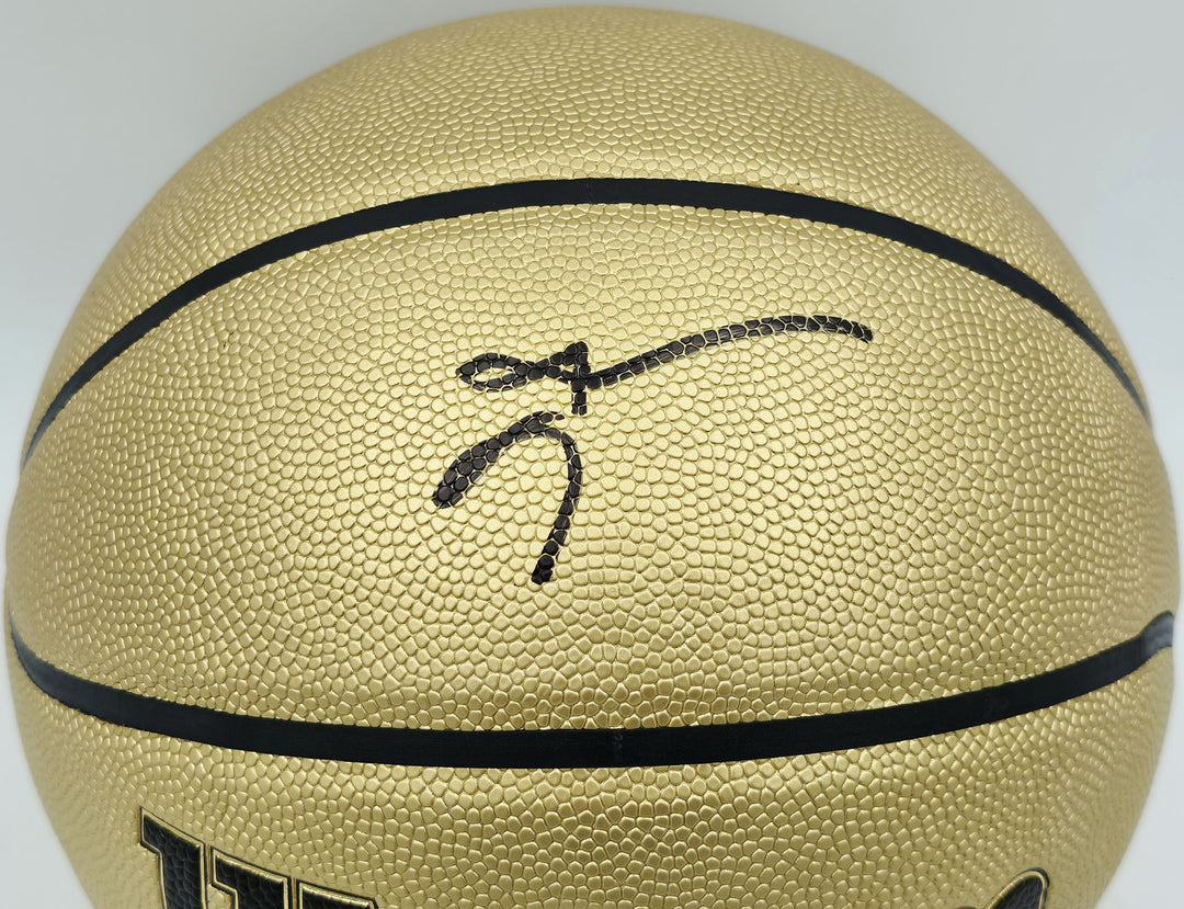 Allen Iverson Auto Gold Edition Logo Basketball 76ers Beckett Witness