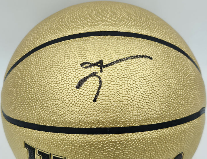 Allen Iverson Auto Gold Edition Logo Basketball 76ers Beckett Witness