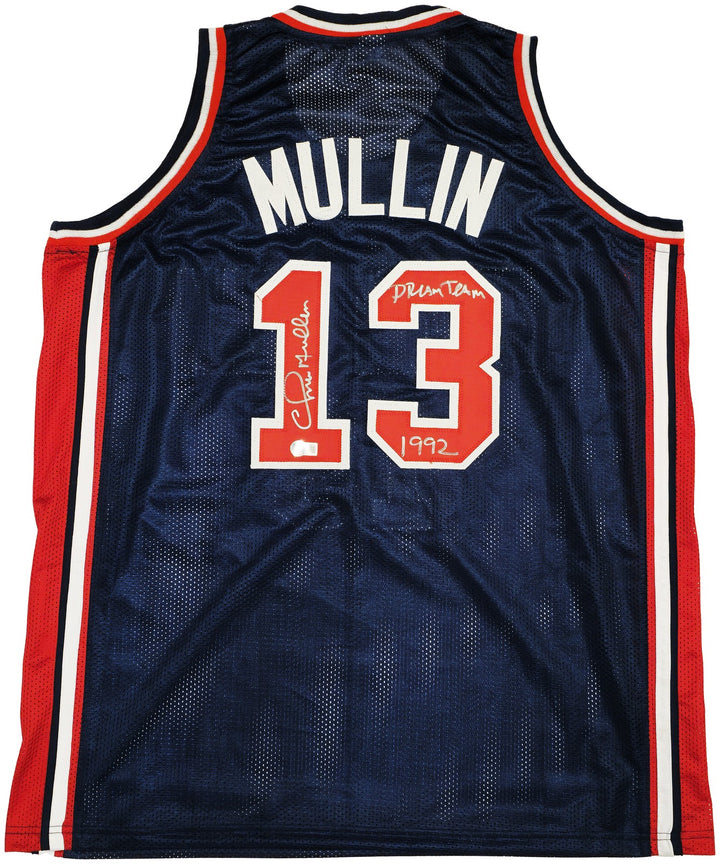 Team USA Chris Mullin Autographed Signed Blue Jersey "Dream Team" Beckett Wit