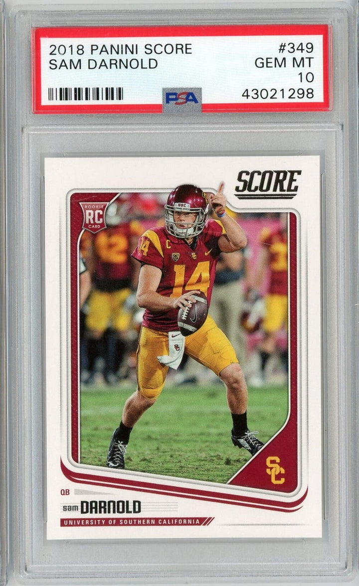 Graded 2018 Panini Score Sam Darnold #349 Rookie Football Card PSA 10 Gem Mint