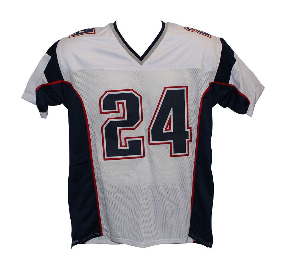 Ty Law Autographed/Signed Pro Style White XL Jersey BAS 31155
