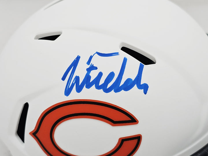 Justin Fields Signed Chicago Bears Lunar Eclipse White Speed Mini Helmet Beckett