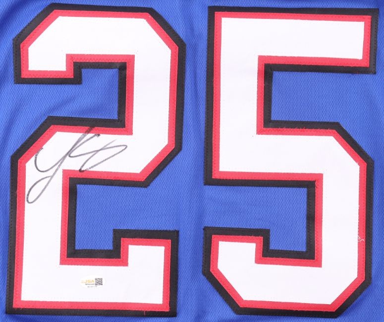 LeSean McCoy Buffalo Signed Blue Football Jersey JSA QR Hologram