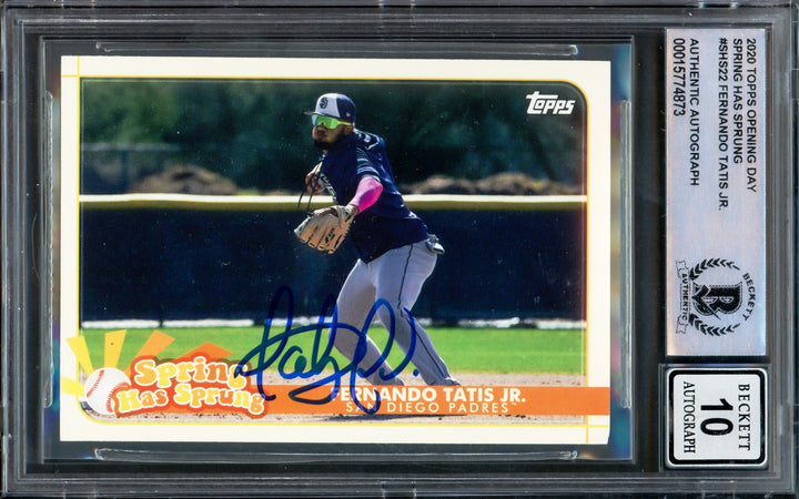 Fernando Tatis Jr Auto 2020 Topps Opening Day Spring Has Sprung Card SHS22 Sig10