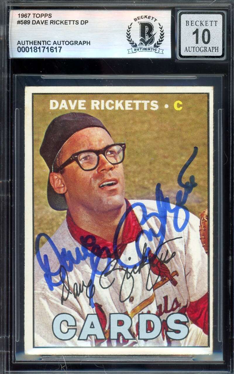 Dave Ricketts Gem Mint 10 Beckett BAS Signed 1967 Topps High Number Autograph
