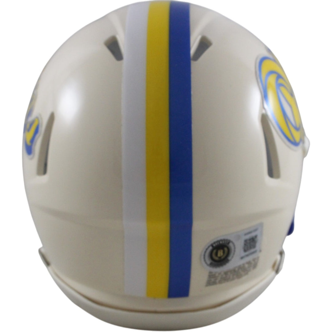 Torry Holt Autographed Los Angeles Rams Retro Mini Helmet Beckett Witness 56893