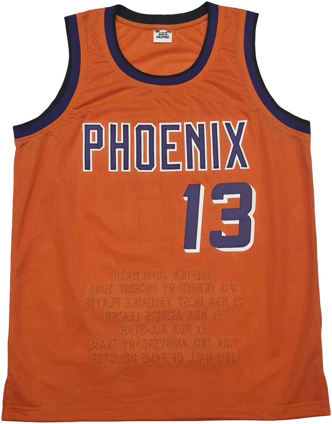 Phoenix Suns Steve Nash Autographed Signed Orange Stat Jersey Beckett Wit