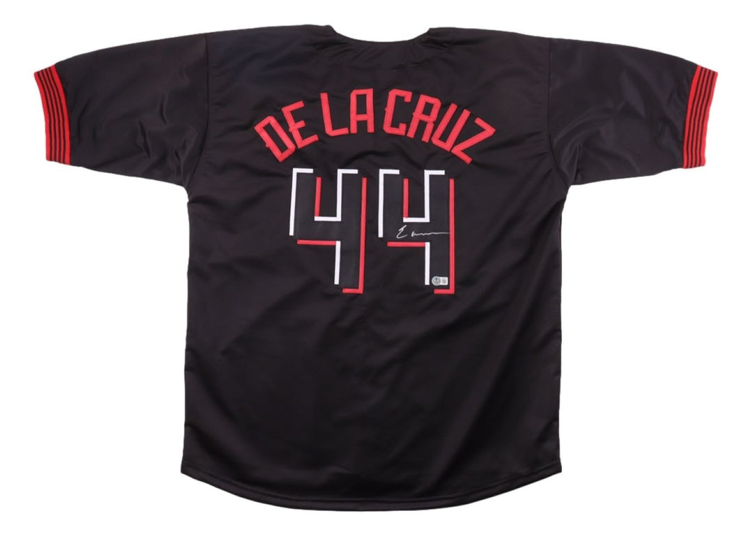 Elly De La Cruz Cincinnati Signed Black Baseball Jersey BAS
