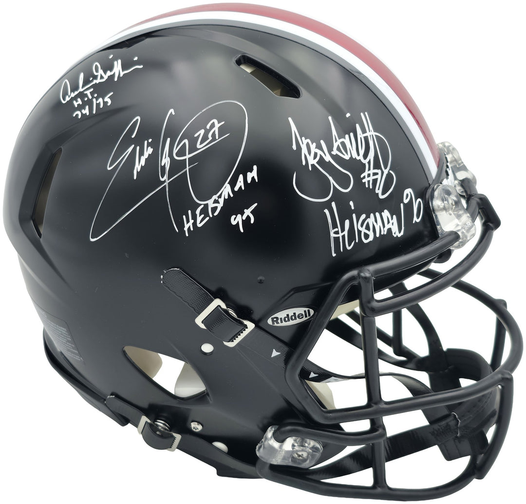 Archie Griffin Eddie George Troy Smith Auto Buckeyes Black Full Size Auth Helmet