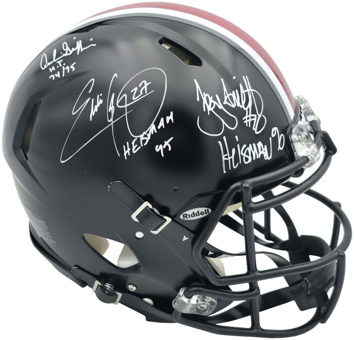 Archie Griffin Eddie George Troy Smith Auto Buckeyes Black Full Size Auth Helmet