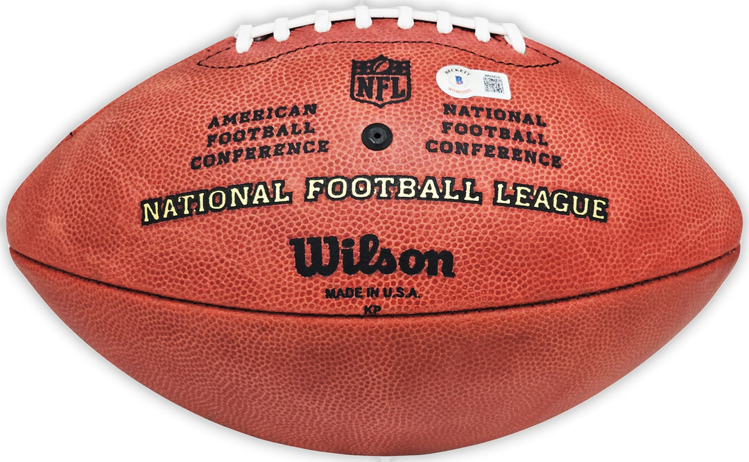 John Elway Signed Official Leather Gold Shield Football Broncos Beckett Wit