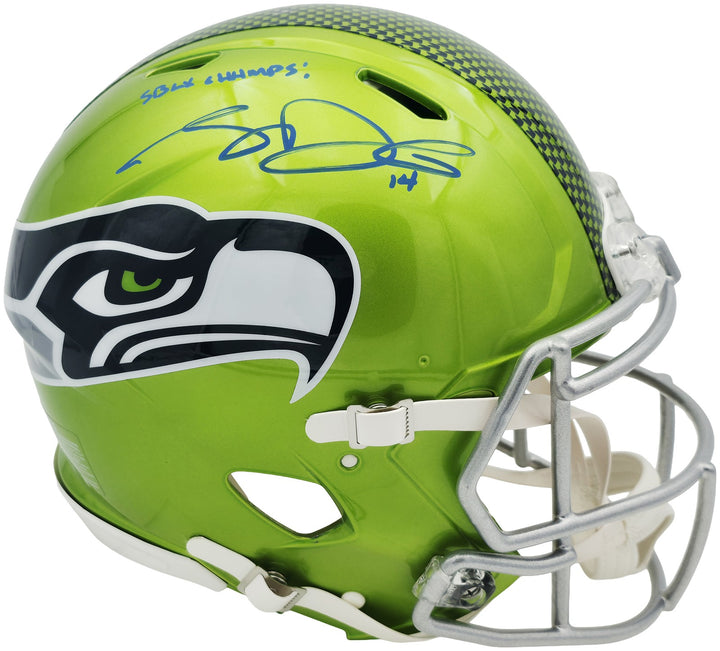 Sam Darnold Auto Seahawks Flash Green Full Speed Authentic Helmet "SB LX Champs"
