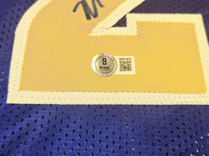 Golden State Warriors Mitch Richmond Autographed Signed Blue Jersey Beckett Wit