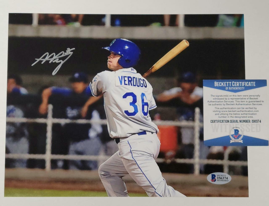 Alex Verdugo signed 8x10 Photo Dodgers Red Sox Autograph ~ Beckett Witness COA