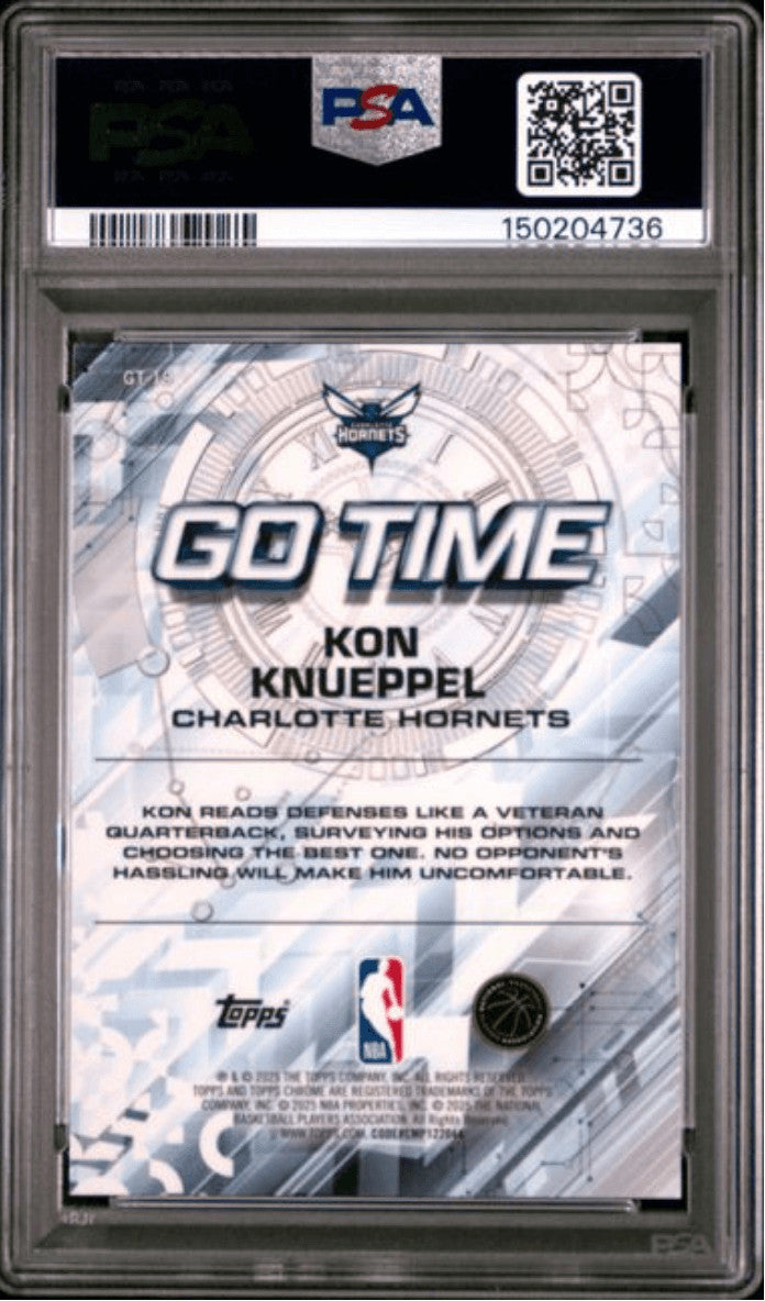 Graded 2025 Topps Chrome Kon Knueppel #GT19 Magenta /399 Rookie Card PSA 10