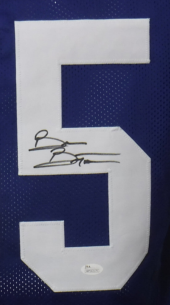 Brian Bosworth Autographed/Signed Pro Style Blue XL Jersey JSA 15099