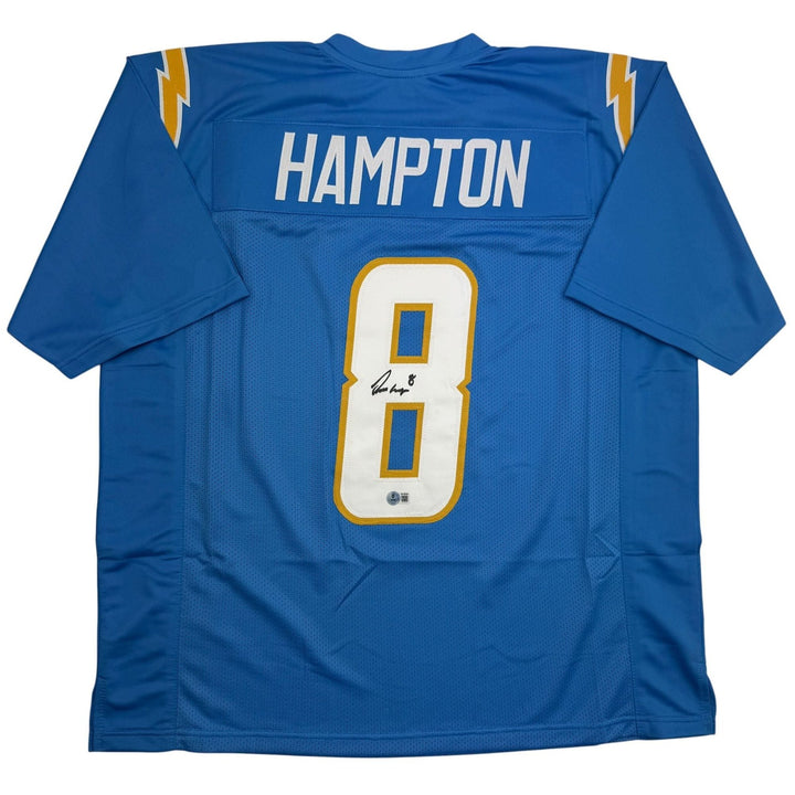 Autographed/Signed Omarion Hampton Los Angeles Powder Blue Jersey Beckett COA