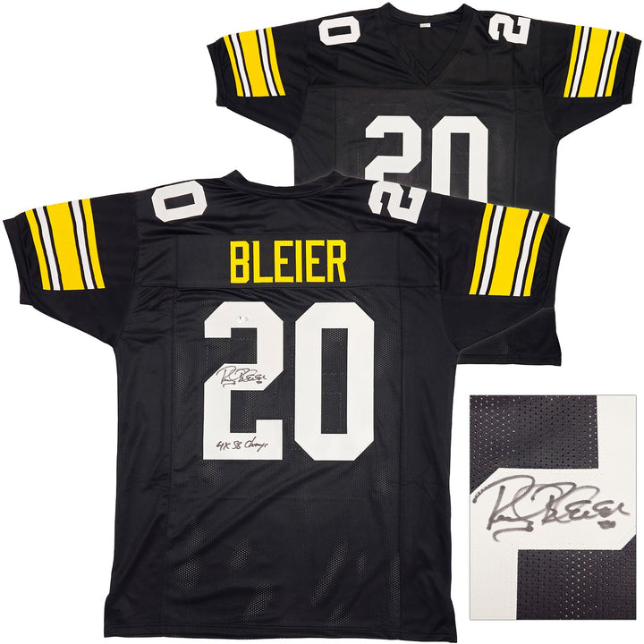 Pittsburgh Steelers Rocky Bleier Signed Black Jersey "4X SB Champ" Beckett