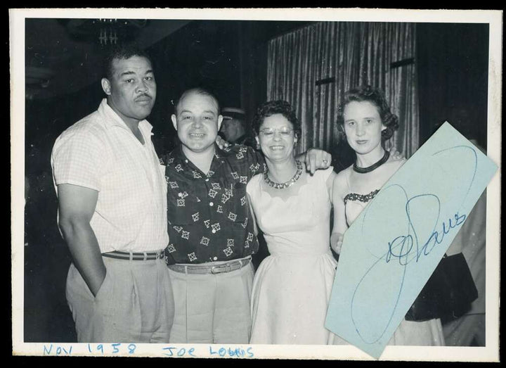 Joe Louis JSA Coa Signed 1958 Vintage Cut With Photo Autograph