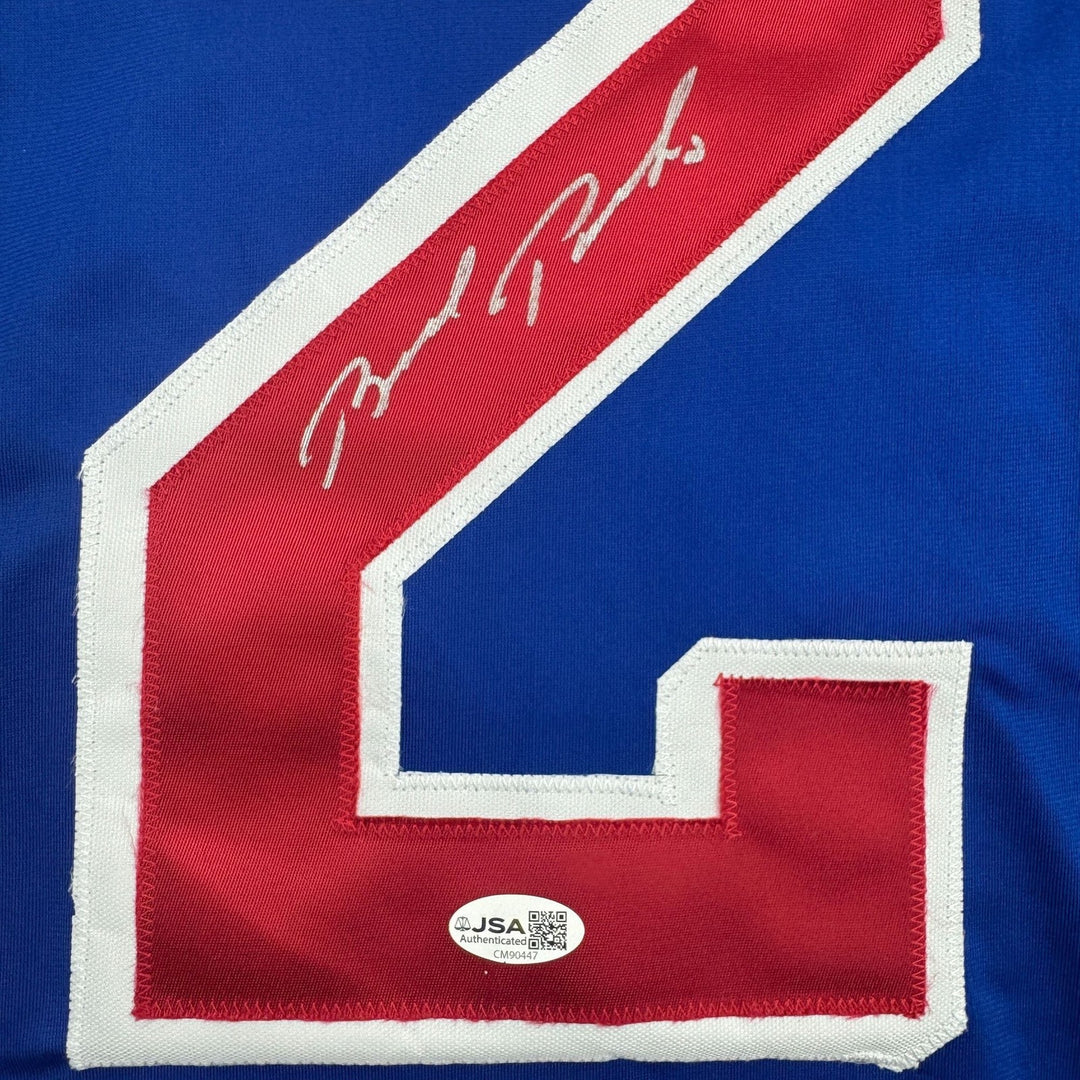 Autographed/Signed Brad Park New York Blue Hockey Jersey JSA COA