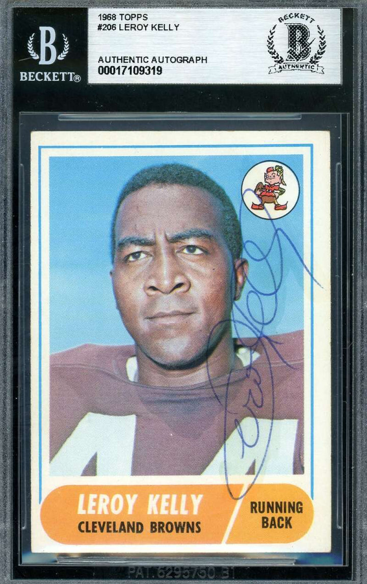 Leroy Kelly Beckett BAS Vintage Signed 1968 Topps Autograph