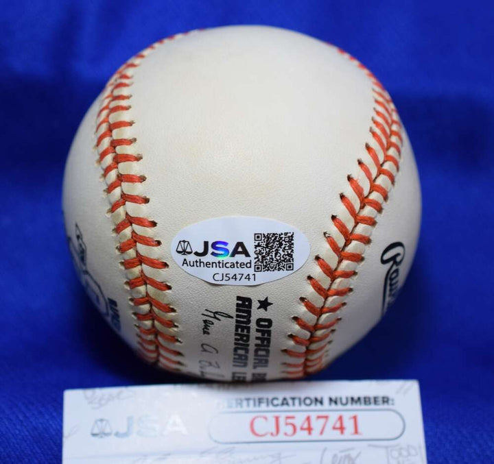 Billy Williams JSA Coa Autograph Official American League OAL Signed Baseball