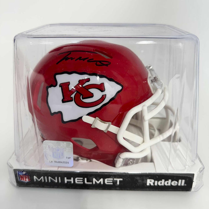 Autographed/Signed Trent McDuffie Chiefs Red Mini Helmet BAS COA