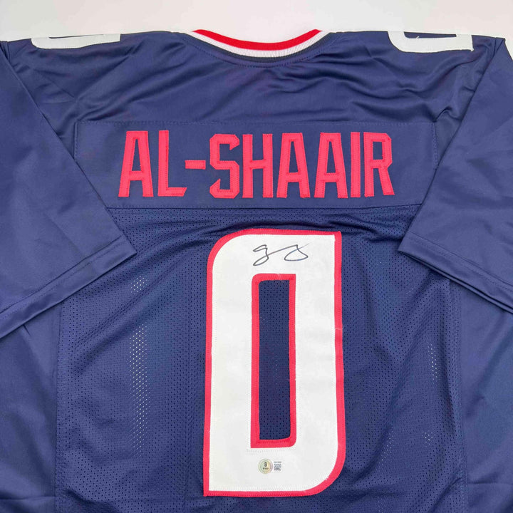 Autographed/Signed Azeez Al Shaair Houston Blue Jersey Beckett BAS COA