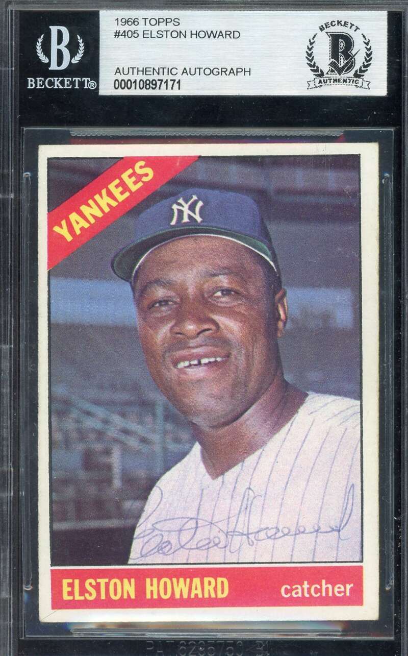 Elston Howard Beckett BAS Signed 1966 Topps Autograph