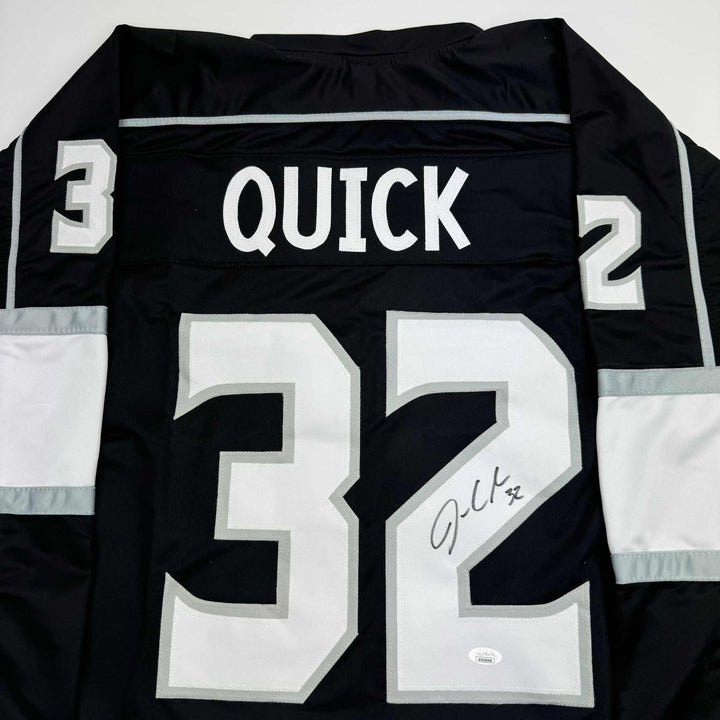 Autographed/Signed Jonathan Quick Los Angeles LA Black Jersey JSA COA